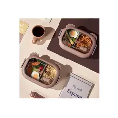GENERICO - Lonchera Porta Comida Para Niños Con Divisiones En Acero Inoxidable