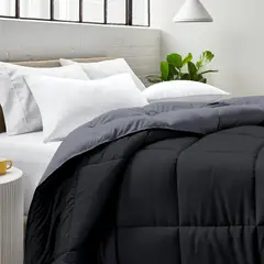 GENERICO - Colcha Comforter Doble Gris Oscuro - Negro Bicolor