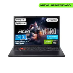 ACER - Portátil Gamer Nitro V16 Intel 5 210h Ram Ddr5 16gb Ssd 1TB Rtx 3050 6Gb Computador portatil