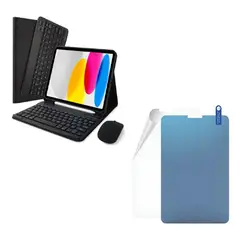 GENERICO - ESTUCHE TECLADO PARA IPAD AIR 11 CHIP M4 2026 + MOUSE + PAPER LIKE PARA TABLET NEGRO