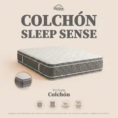 COLCHONES RELAX - Colchón King Sleep Sense 200x200x35cm Resortado Firmeza Intermedia