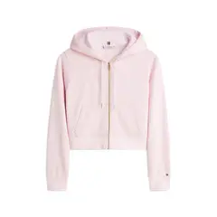 TOMMY HILFIGER - Buzo rosa con capota y cierre de cremallera