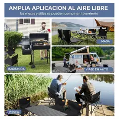 GENERICO - Juego de Camping Portatil con Mesa y Sillas Plegables de Aluminio Para Exterior