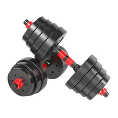 GENERICO - Mancuernas Ajustables con Barra Conectora y Discos Intercambiables Agarre Seguro