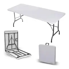 ECOLOGY - Mesa Plegable Rectangular 180cm Portátil Multiusos