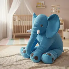 GENERICO - Peluche Elefante Bebe Almohada Gigante 60 Cm Azul