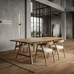 22 GRADOS DECORACION - Juego de comedor Journal + 4 sillas Roble macizo
