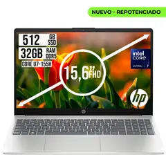 HP - Portatil 15 Intel Core Ultra 7-155H RAM 32GB SSD 512GB LED 15.6" FHD GOLD