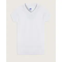 PATPRIMO - Camiseta Interior Niño Kids Cuello V Unicolor Infantil Niño Blanco