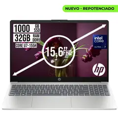 HP - Portatil 15 Intel Core Ultra 7-155H RAM 32GB SSD 1TB LED 15.6" FHD GOLD