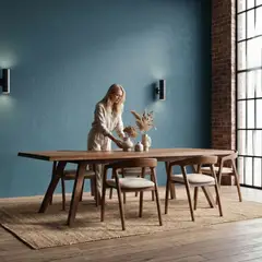 22 GRADOS DECORACION - Juego de comedor Journey + 6 sillas Lamina roble