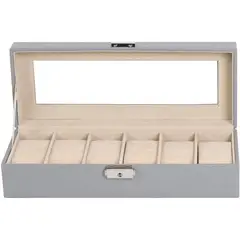 GENERICO - Caja Organizadora Para 6 Relojes Tapa Acrilico