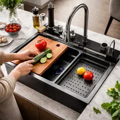 HOME CARE TECHNOLOGY - LAVAPLATOS INTELIGENTE PARA COCINA EN ACERO INOXIDABLE