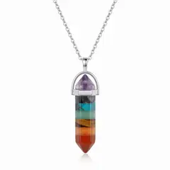 GENERICO - Collar Péndulo 7 Chakras Piedras Naturales Meditación