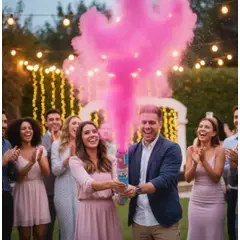INFANTILES CAJUROMIX - Cañón Revelación De Género Con Polvo Y Confeti X2 Rosa
