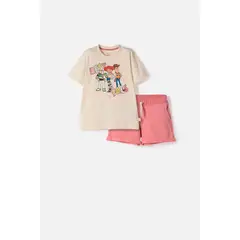DISNEY - Conjunto de Toy Story con short almendra para niña