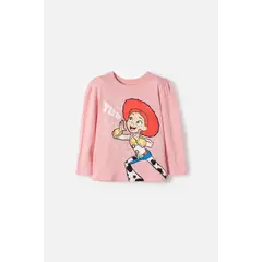 DISNEY - Camiseta de Toy Story manga larga rosada para niña 3T a 6T