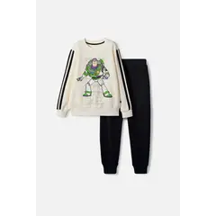 DISNEY - Conjunto de Toy Story con jogger marfil y negro para niño