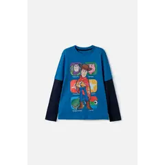 DISNEY - Camiseta de Toy Story manga larga azul para niño