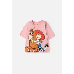 DISNEY - Camiseta de Toy Story manga corta palo de rosa para niña