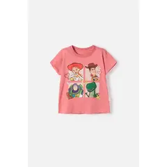 DISNEY - Camiseta de Toy Story manga corta rosada para niña 3T a 6T
