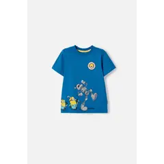 MINIONS - Camiseta de manga corta azul para niño 2T a 6T