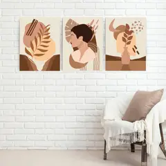 GAMA DIGITAL - Cuadros decorativos Tríptico boho woman 30x40