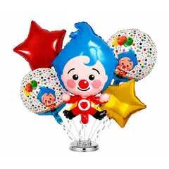 GENERICO - Bouquet X5 Globos Metalizados Payasito Plim Plim