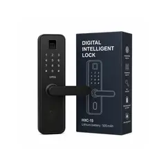 GENERICO - Cerradura Digital Inteligente HXC-15 Negra Batería Recargable