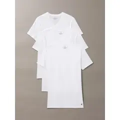 CALVIN KLEIN - Pack blanco de 3 camisetas con cuello V - Cotton Classics