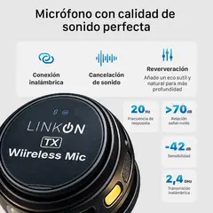 LINKON - Microfono Inalambrico Celular Set x2 Plug & Play