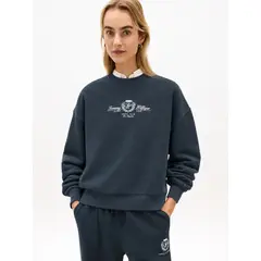 TOMMY HILFIGER - Buzo multicolor amplio con escudo bordado