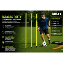 GOLTY - Estaca Entreno 1.70m x 32mm Para Agilidad Coordinación