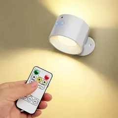 GENERICO - Lampara Blanca Led Recargable Para Pared 360° Tres Tonos