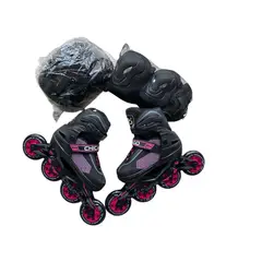 CHICAGO - PATINES SEMIPROFESIONALES AJUSTABLE 37-38-39-40 FUCSIA + KIT + BOLSO