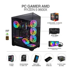 AMD - PC GAMER RYZEN 5 9600X - RTX 5060 - REF. LIQUIDA 240ML - RAM 16GB SSD 1TB M.2 - BOARD B650 WIFI