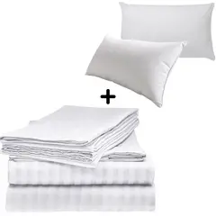 GENERICO - Juego Sabanas Cama Doble + 2 Almohadas Siliconadas