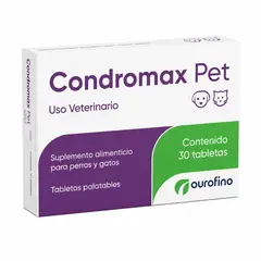 OUROFINO - Condromax Pet Suplemento Alimenticio Perros Gatos 30 Tabletas