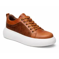 DEPORTIVA - Tenis Hombre Suela Alta Cuero Confort Cordon Acerado-Miel