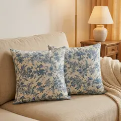 NOSSARENA - Set x 2 cojines estampado azul 50x50cm