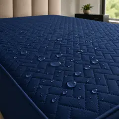 BALI - Protector de Colchón Impermeable Antifluido Cama Sencilla Alta Durabilidad Azul Oscuro