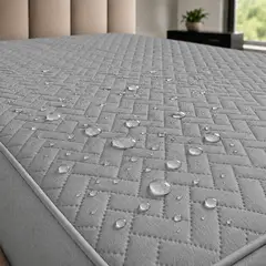 BALI - Protector de Colchón Impermeable Antifluido Cama Sencilla Alta Durabilidad Gris Plata