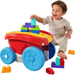 FISHER PRICE - Juguete De Construcción Mega Bloks Vagón Recoge Bloques