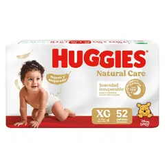 HUGGIES - PANAL NATURAL CARE XL PAQUETE 52 UNDS