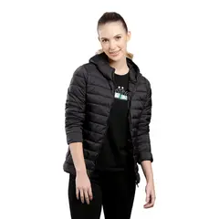 TOTTO - Chaqueta Acolchada Con Capota Colorfull Negro Mujer