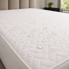 BALI - Protector de Colchón Impermeable Antifluido Cama Doble Alta Durabilidad Blanco