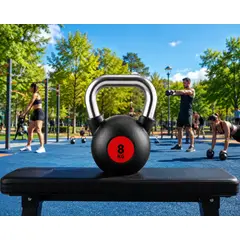 GENERICO - Pesa Rusa Kettlebell 8 Kg Encauchetada Gym Fit