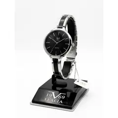 19V69 ITALIA - Reloj V1969 Itala, para mujer, Plateado y negro