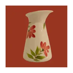 GENERICO - Florero Moscú En Cerámica Pintado A Mano Diseño Carmesí Color Rojo