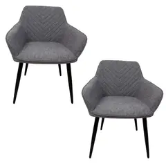 DISTRIONLINE - Set X2 Poltronas Milei Tapizadas En Tela Gris